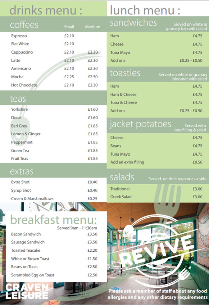 Cafe Menu