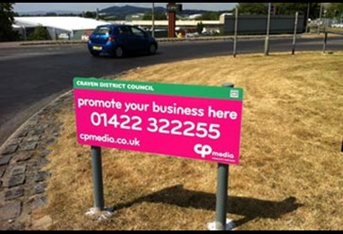 Roundabout advertising - example signage